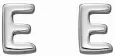 Boucle d'oreille lettre e en argent 925