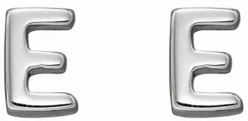 Mon-bijou - D6022 - Boucle d'oreille lettre E en argent 925/1000