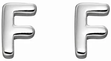 Mon-bijou - D6023 - Boucle d'oreille lettre F en argent 925/1000