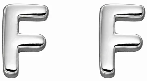 Mon-bijou - D6023 - Boucle d'oreille lettre F en argent 925/1000
