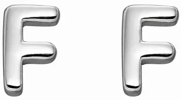 Mon-bijou - D6023 - Boucle d'oreille lettre F en argent 925/1000