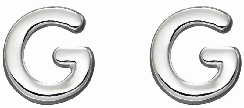 Mono boucle d oreille lettre g en argent 925 rhodié