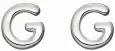 Mono boucle d oreille lettre g en argent 925 rhodié