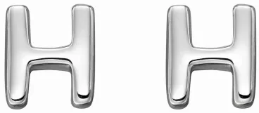 Mon-bijou - D6025 - Boucle d'oreille lettre H en argent 925/1000