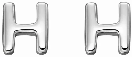 Mon-bijou - D6025 - Boucle d'oreille lettre H en argent 925/1000