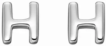 Mon-bijou - D6025 - Boucle d'oreille lettre H en argent 925/1000