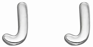 Mon-bijou - D6027 - Boucle d'oreille lettre J en argent 925/1000
