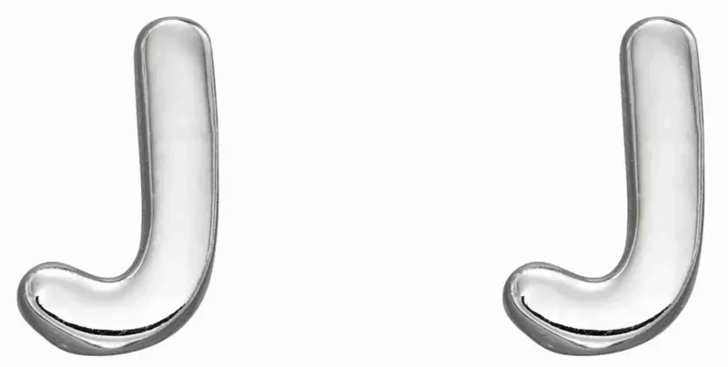 Boucles d oreille lettre j en argent 925 rhodié ✨ (à l unité)