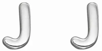 Mon-bijou - D6027 - Boucle d'oreille lettre J en argent 925/1000