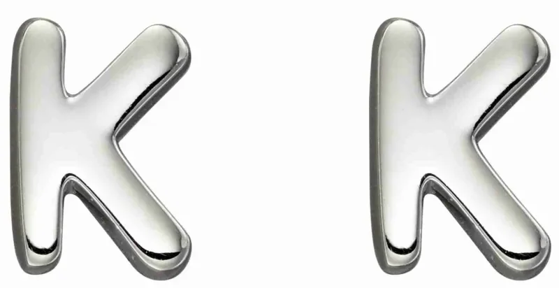 Boucles d oreilles boucles lettre k en argent 925