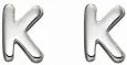 Boucles d oreilles boucles lettre k en argent 925