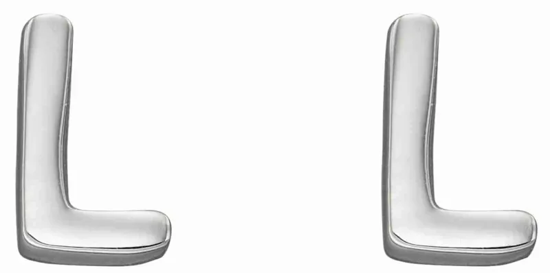 Boucle d oreille boucles lettre l - argent 925