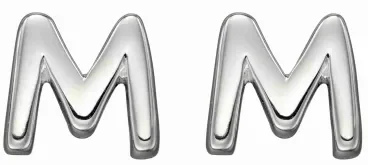 Mon-bijou - D6030 - Boucle d'oreille lettre M en argent 925/1000