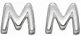 Boucles d oreilles lettre m en argent 925 rhodié
