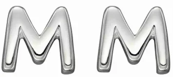 Mon-bijou - D6030 - Boucle d'oreille lettre M en argent 925/1000