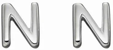 Mon-bijou - D6031 - Boucle d'oreille lette N en argent 925/1000