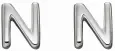 Boucles d oreille lettre n en argent 925 rhodié