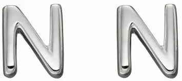 Mon-bijou - D6031 - Boucle d'oreille lette N en argent 925/1000