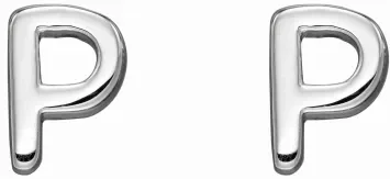 Mon-bijou - D6033 - Boucle d'oreille lettre P en argent 925/1000