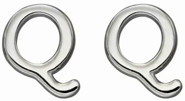 Mon-bijou - D6034 - Boucle d'oreille lettre Q en argent 925/1000