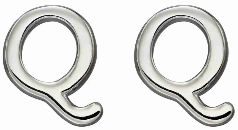 Boucles d oreilles lettre q en argent 925 signature