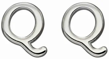 Mon-bijou - D6034 - Boucle d'oreille lettre Q en argent 925/1000