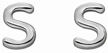 Mon-bijou - D6036 - Boucle d'oreille lettre S en argent 925/1000
