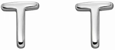 Mon-bijou - D6037 - Boucle d'oreille lettre T en argent 925/1000