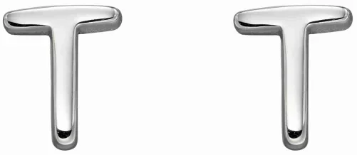 Mon-bijou - D6037 - Boucle d'oreille lettre T en argent 925/1000