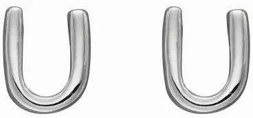 Mon-bijou - D6038 - Boucle d'oreille lettre U en argent 925/1000