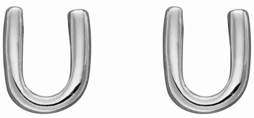 Mon-bijou - D6038 - Boucle d'oreille lettre U en argent 925/1000