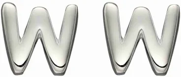Mon-bijou - D6040 - Boucle d'oreille lettre W en argent 925/1000