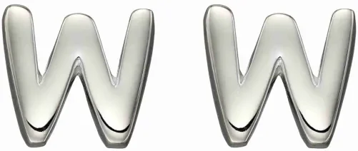 Mon-bijou - D6040 - Boucle d'oreille lettre W en argent 925/1000