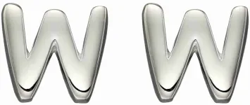 Mon-bijou - D6040 - Boucle d'oreille lettre W en argent 925/1000