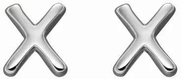 Mo-bijou - D6041 - Boucle d'oreille lettre X en argent 925/10000