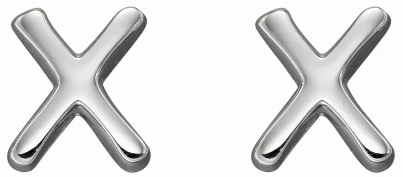 Boucles d oreille lettre x en argent 925