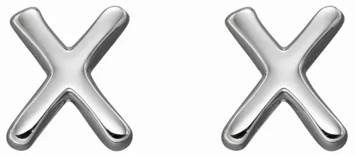 Mo-bijou - D6041 - Boucle d'oreille lettre X en argent 925/10000
