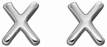 Mo-bijou - D6041 - Boucle d'oreille lettre X en argent 925/10000