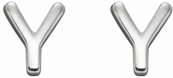 Mon-bijou - D6042 - Boucle d'oreille lettre Y en argent 925/1000