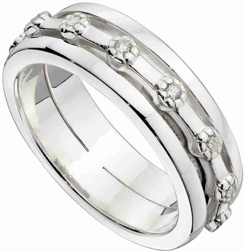 Bague solitaire  éclat divin  en argent 925 zirconium