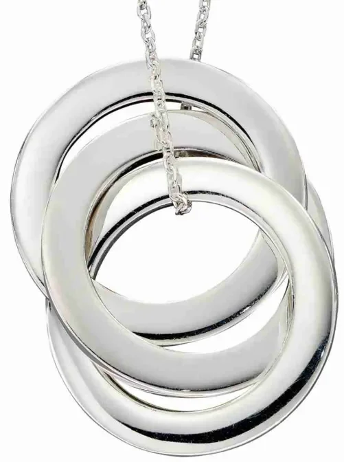 Mon-bijou - D4454 - Collier triple anneaux en argent 925/1000