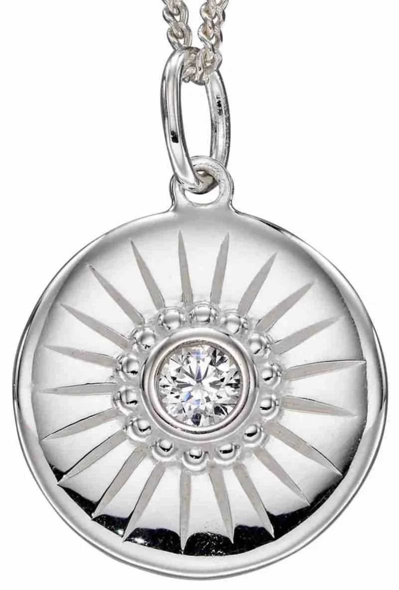Collier cristal  éclat céleste  en argent 925 rhodié