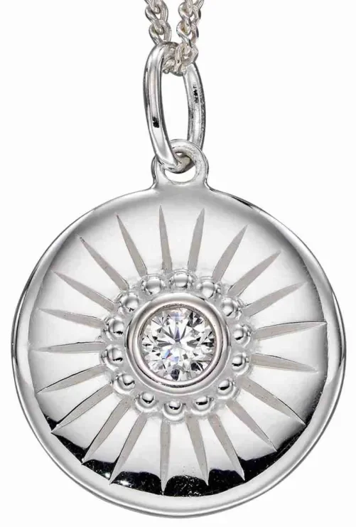 Collier cristal  éclat céleste  en argent 925 rhodié
