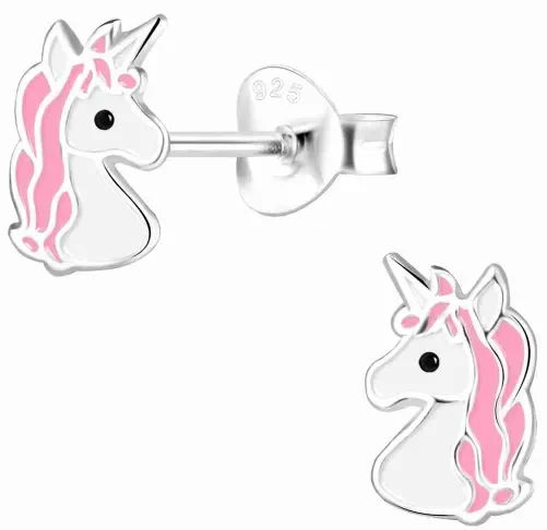 Mon-bijou - H10002424 - Boucle d'oreille licorne rose en argent 925/1000