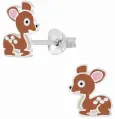 Boucles d oreilles biche  gracieuse  en argent 925