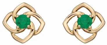 Mon-bijou - D2387 - Boucle d'oreille émeraude sur or 375/1000