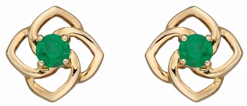 Mon-bijou - D2387 - Boucle d'oreille émeraude sur or 375/1000