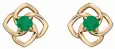 Boucles d oreilles éclat d émeraude en or 9 carats