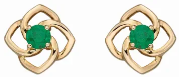 Mon-bijou - D2387 - Boucle d'oreille émeraude sur or 375/1000