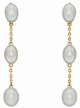 Boucles d oreilles boucles  éclat nacré  en or jaune 9k et perle de culture